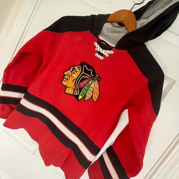 Chicago Blackhawks jersey style hoodie youth large - Picture 1 of 4